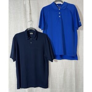 Nike Adidas Golf Climalite Dri-Fit Men's Polo Shirts M Medium Navy Blue Lot